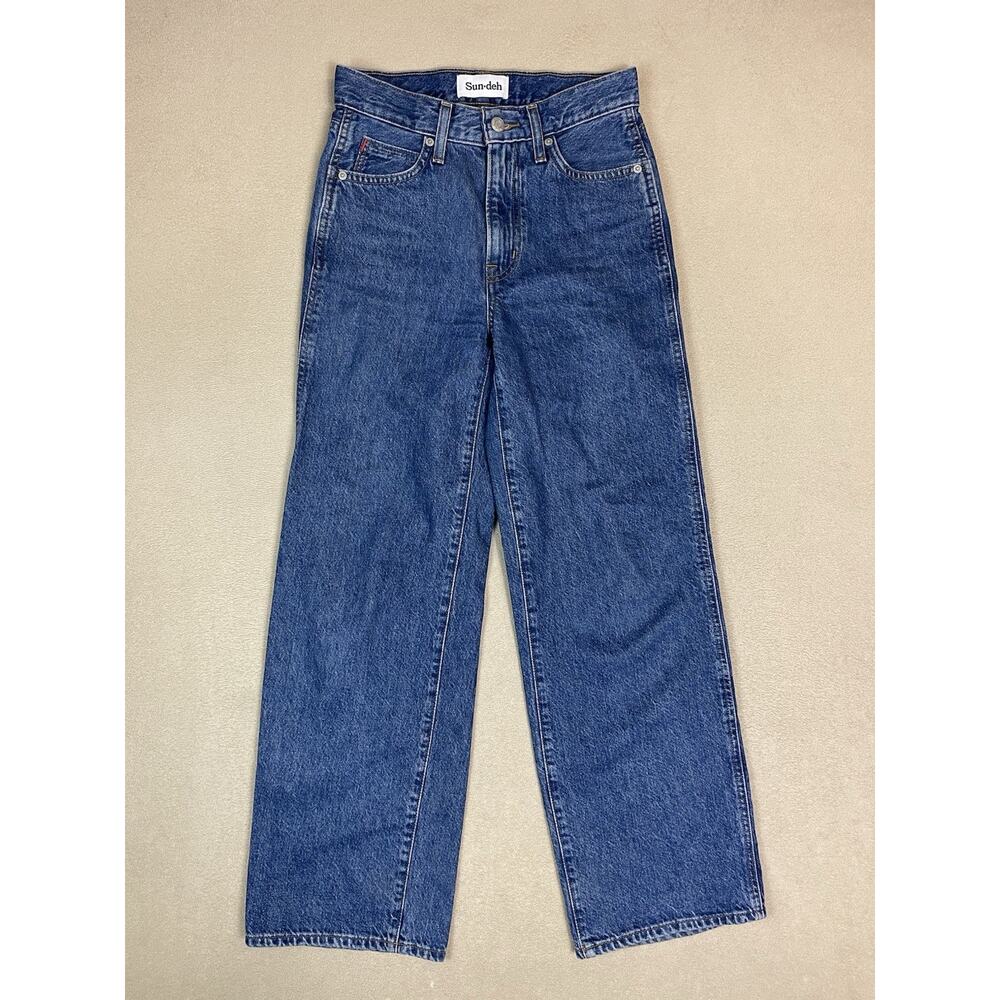 Sun Deh Jeans Womens 0 Blue Wide Leg High Rise Relaxed Fit City 90s Denim‎